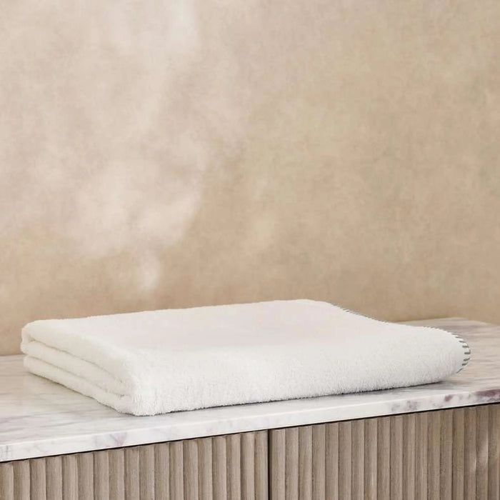 Charlotte Border Stitch Bath Sheet 90X150Cm - White