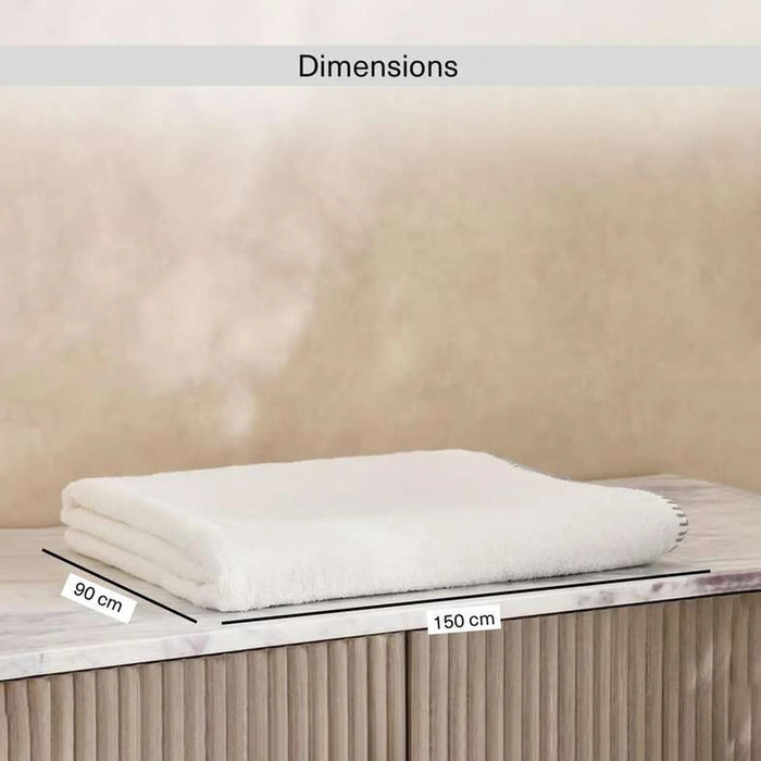 Charlotte Border Stitch Bath Sheet 90X150Cm - White