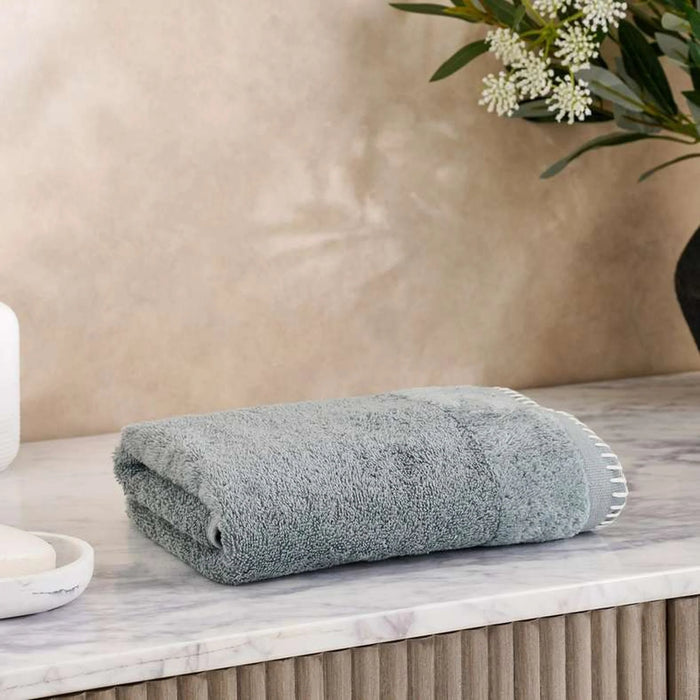 Charlotte Border Stitch Hand Towel 50X90Cm-Mint