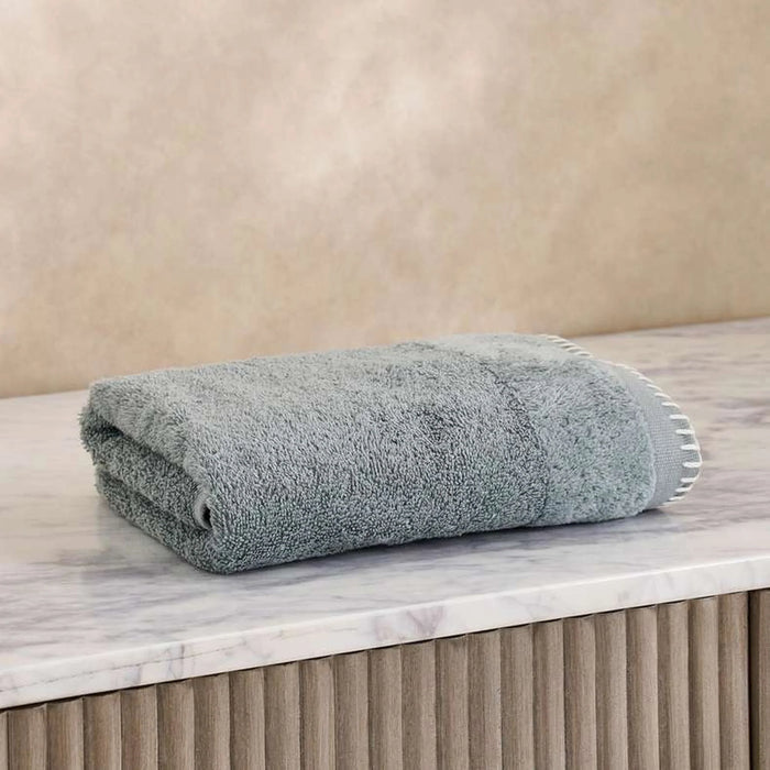 Charlotte Border Stitch Hand Towel 50X90Cm-Mint