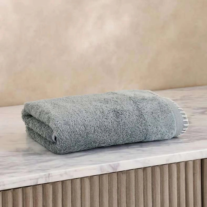 Charlotte Border Stitch Hand Towel 50X90Cm-Mint