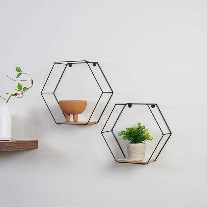 Chelsea 2-Piece Decorative Wall Shelf - Black