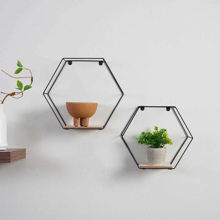 Chelsea 2-Piece Decorative Wall Shelf - Black