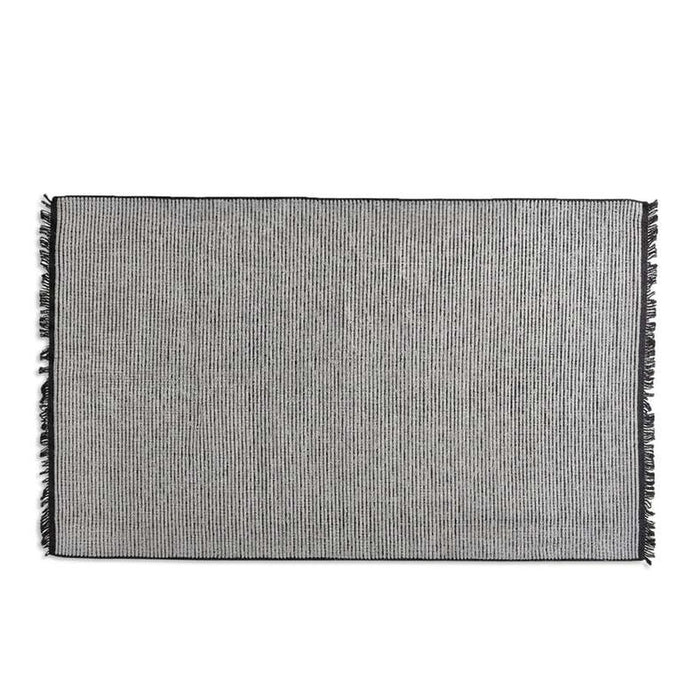 Chennile Lux Flat Woven Dhurrie 90X150Cm - Black Pan Home