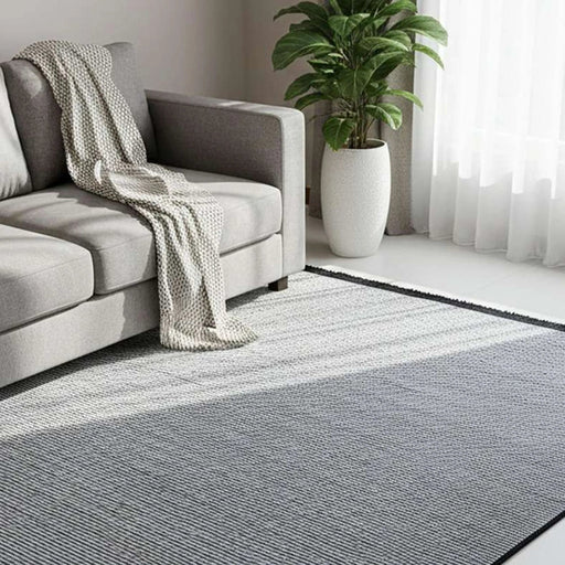 Chennile Lux Flat Woven Rug 160X230Cm - Black Pan Home