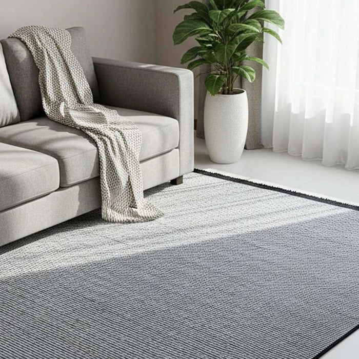 Chennile Lux Flat Woven Rug 160X230Cm - Black Pan Home
