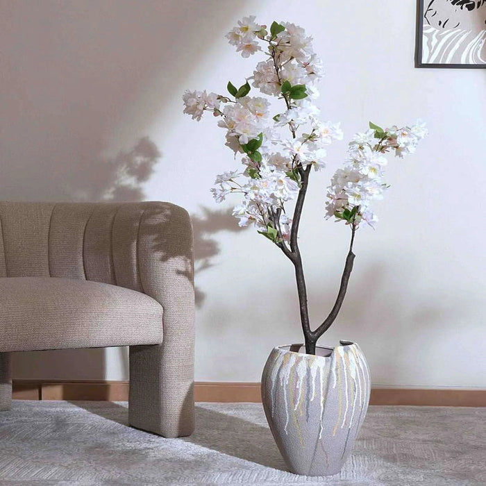 Cherry Blossom Artificial Tree H120Cm- White Pan Home