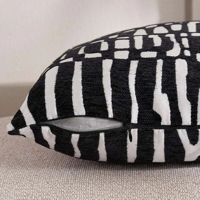 Chesed Chenile Jarquard Filled Cushion 45X45Cm - Black Pan Home