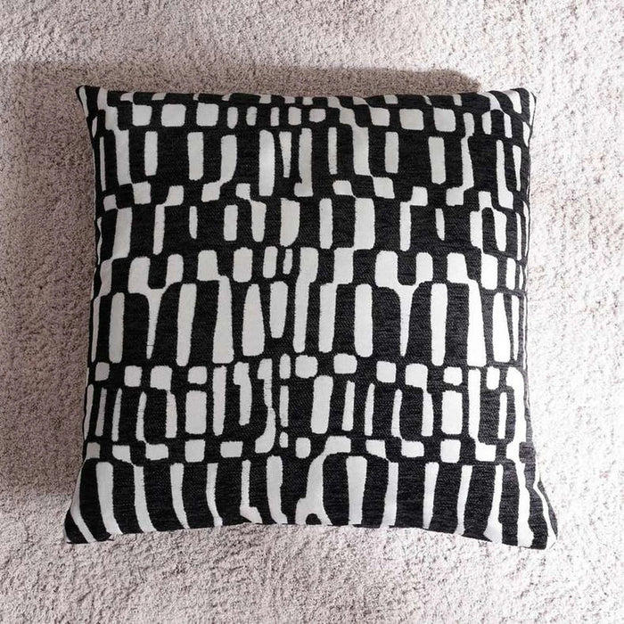 Chesed Chenile Jarquard Filled Cushion 45X45Cm - Black Pan Home