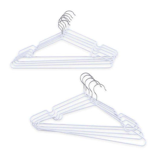 Chester 10-Piece Wire Hanger With Pvc Coating - White Pan Home
