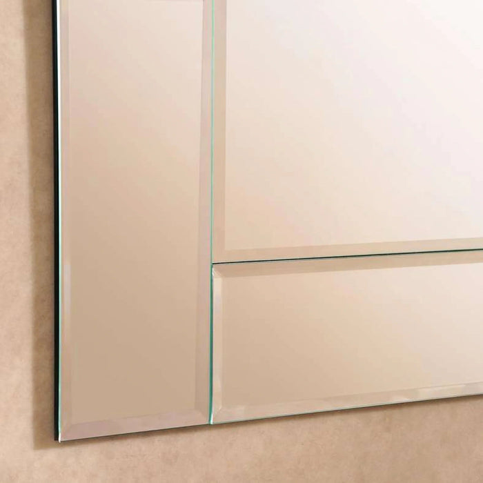 Chiara Flat-Bar Glass Wall Mirror Silver 80X120Cm- Clear Pan Home