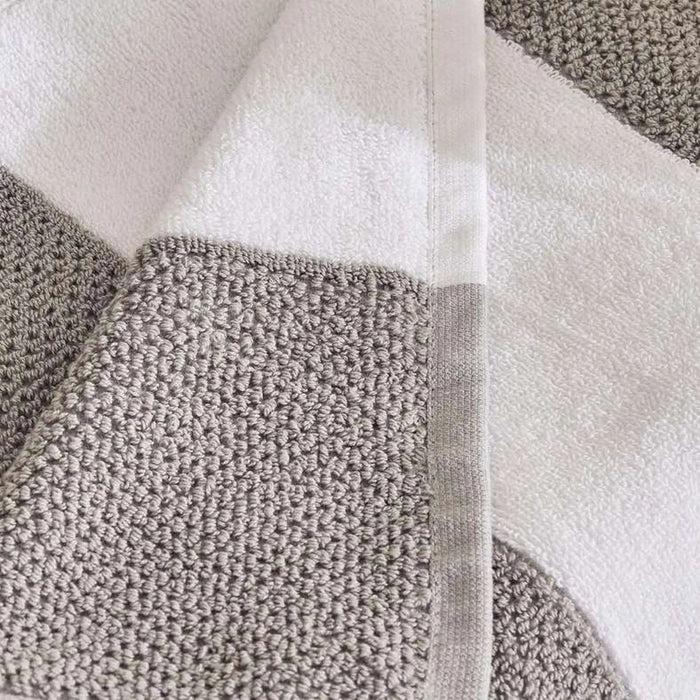 Chicago Textured Stripe 650 Gsm Bath Sheet 90X150 Cm-Frost Grey