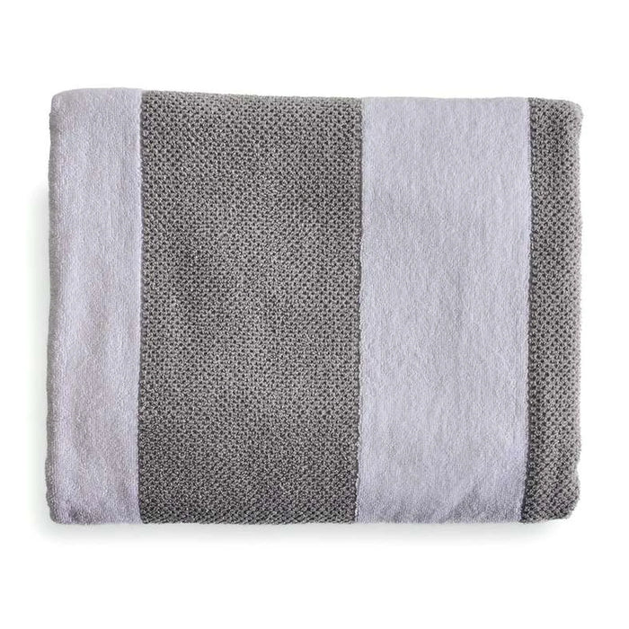 Chicago Textured Stripe 650 Gsm Bath Sheet 90X150 Cm-Frost Grey