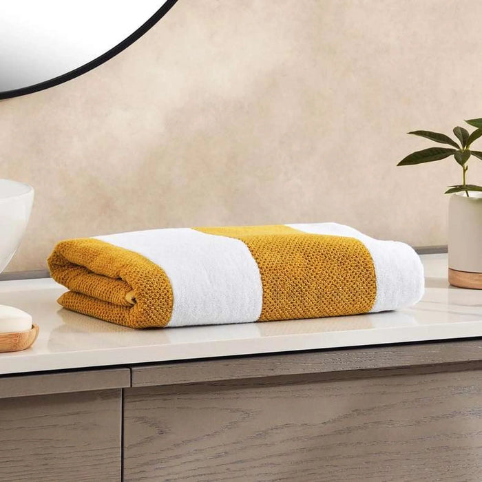 Chicago Textured Stripe 650 Gsm Bath Towel 70X140 Cm-Dark Horseradish