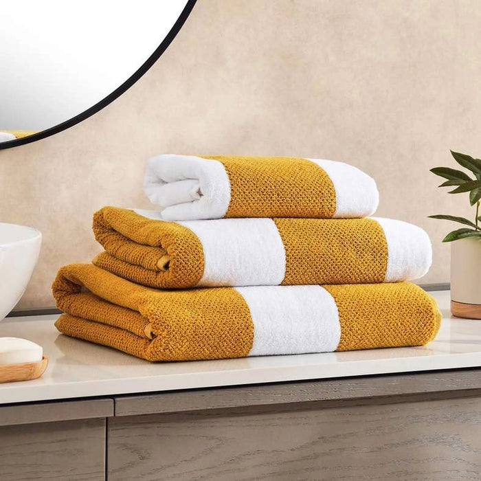 Chicago Textured Stripe 650 Gsm Bath Towel 70X140 Cm-Dark Horseradish