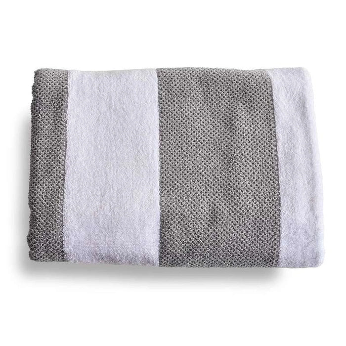 Chicago Textured Stripe 650 Gsm Bath Towel 70X140 Cm-Frost Grey