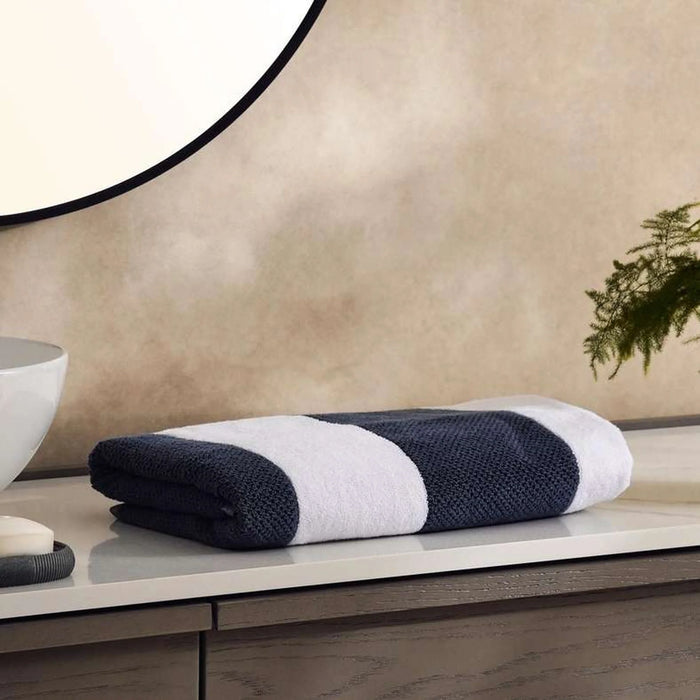 Chicago Textured Stripe 650 Gsm Bath Towel 70X140 Cm-Ocean