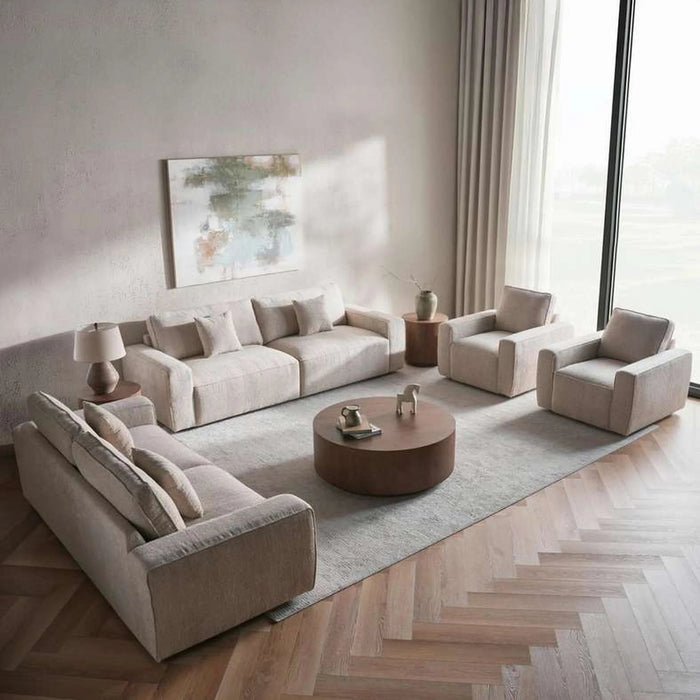 Chillthrone Single  Seater Sofa - Beige Pan Home