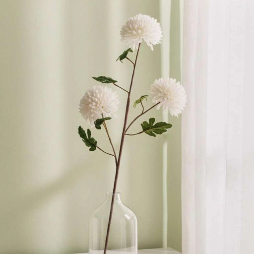 Chrysanthemum Artificial Stem Flowers H95Cm - White Pan Home