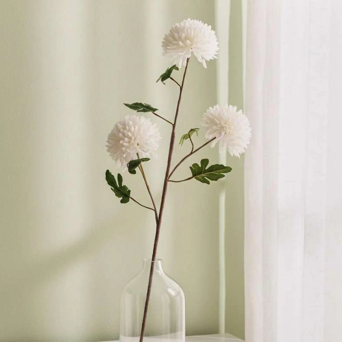 Chrysanthemum Artificial Stem Flowers H95Cm - White Pan Home