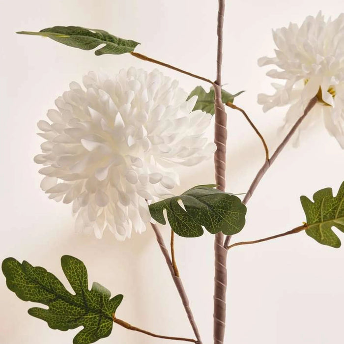 Chrysanthemum Artificial Stem Flowers H95Cm - White Pan Home
