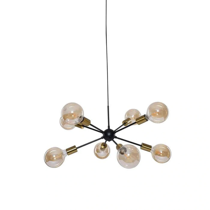 Chrysler 8 Arm E27 Pendant 56X56X150Cm-Black/Gold