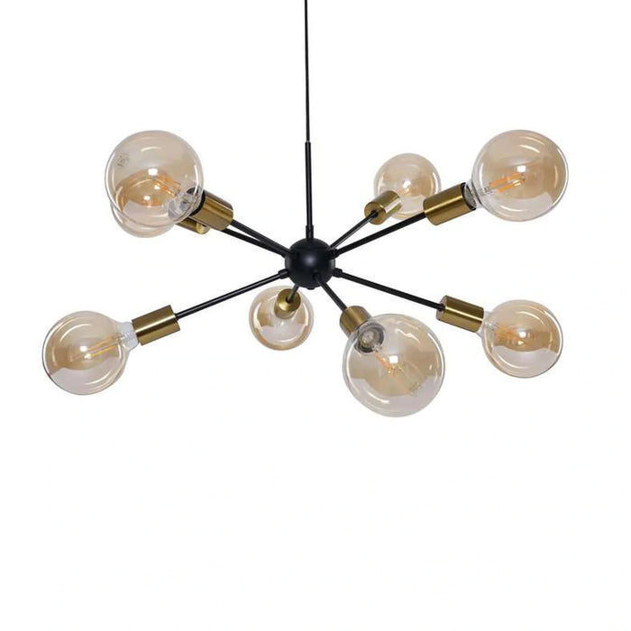 Chrysler 8 Arm E27 Pendant 56X56X150Cm-Black/Gold