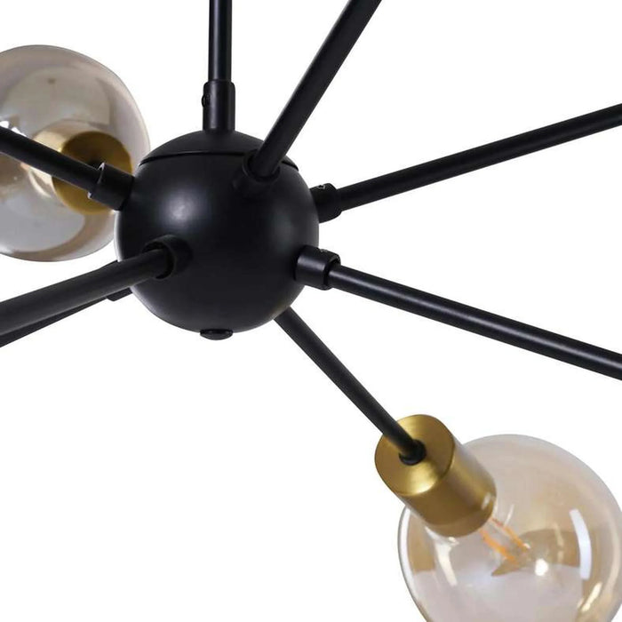 Chrysler 8 Arm E27 Pendant 56X56X150Cm-Black/Gold