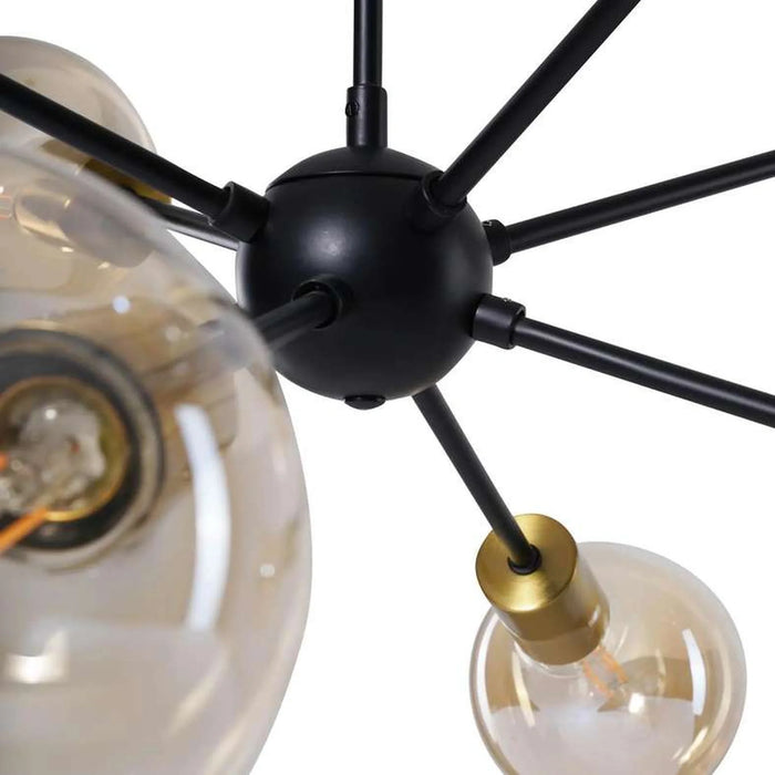 Chrysler 8 Arm E27 Pendant 56X56X150Cm-Black/Gold