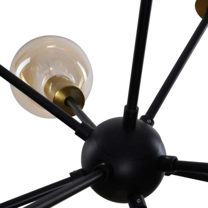 Chrysler 8 Arm E27 Pendant 56X56X150Cm-Black/Gold