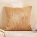 Chunky Linen Handwoven Downfeel Filled Cushion With Wooden Buttons 50X50Cm - Ochre Pan Home