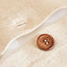 Chunky Linen Handwoven Downfeel Filled Cushion With Wooden Buttons 50X50Cm - Ochre Pan Home