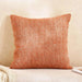 Chunky Linen Handwoven Downfeel Filled Cushion With Wooden Buttons 50X50Cm - Rust Pan Home