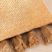 Chunky Linen Oblong Tasseled Down Feel Filled Cushion 30X50Cm - Ochre Pan Home