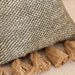 Chunky Linen Oblong Tasseled Down Feel Filled Cushion 30X50Cm - Petrol Pan Home