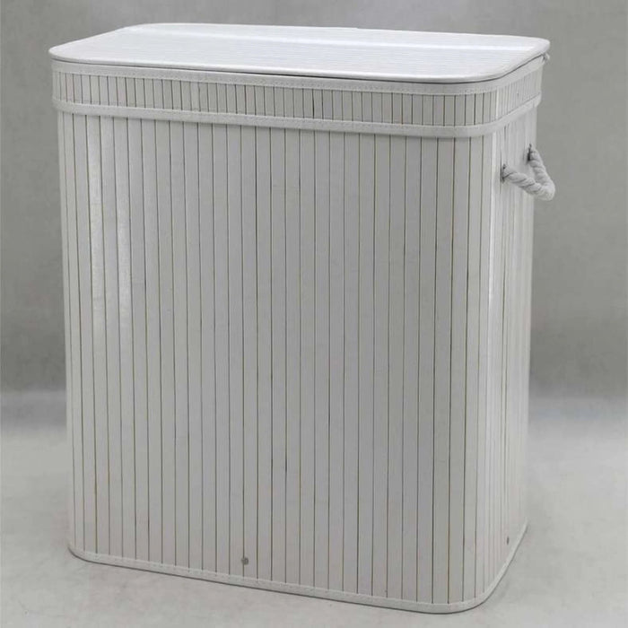 Chyna Foldable Bamboo Laundry Hamper  With Handle 52X32X60Cm - White Pan Home