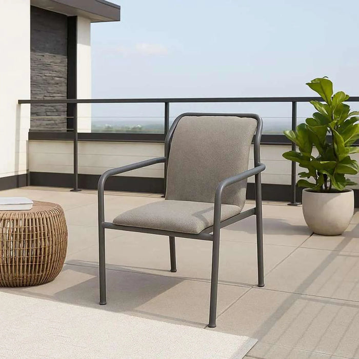 Cico Aluminium Dining Stacking Chair-Grey