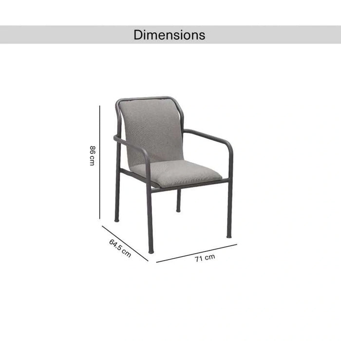 Cico Aluminium Dining Stacking Chair-Grey