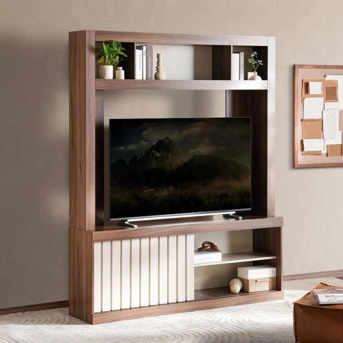 Cinne Entertainment Unit Upto 60 Inches - Walnut Off White