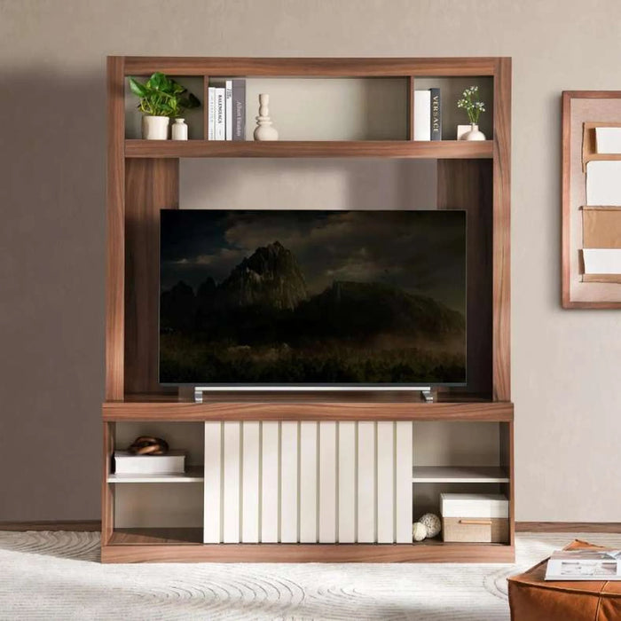 Cinne Entertainment Unit Upto 60 Inches - Walnut Off White