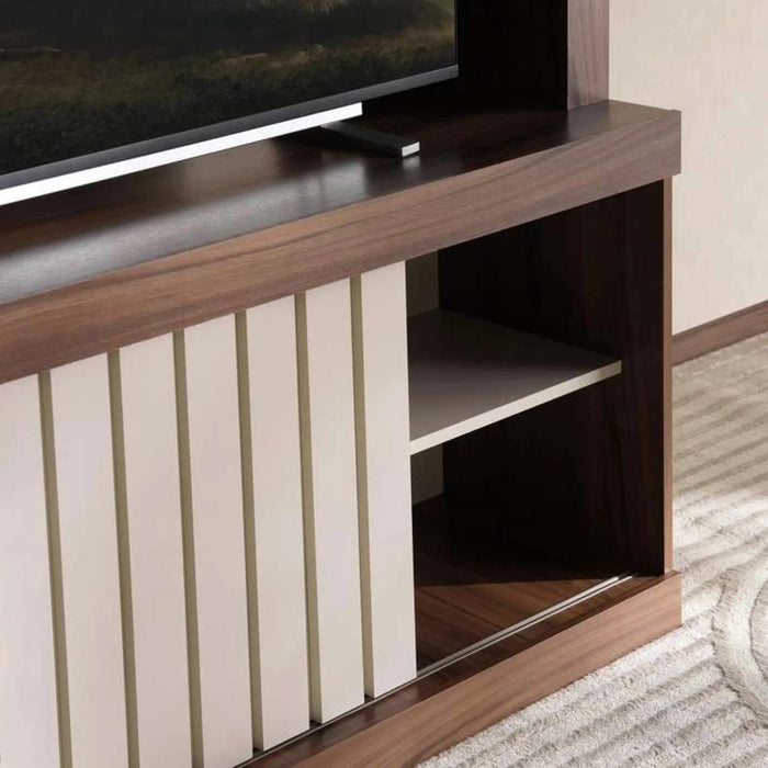 Cinne Entertainment Unit Upto 60 Inches - Walnut Off White