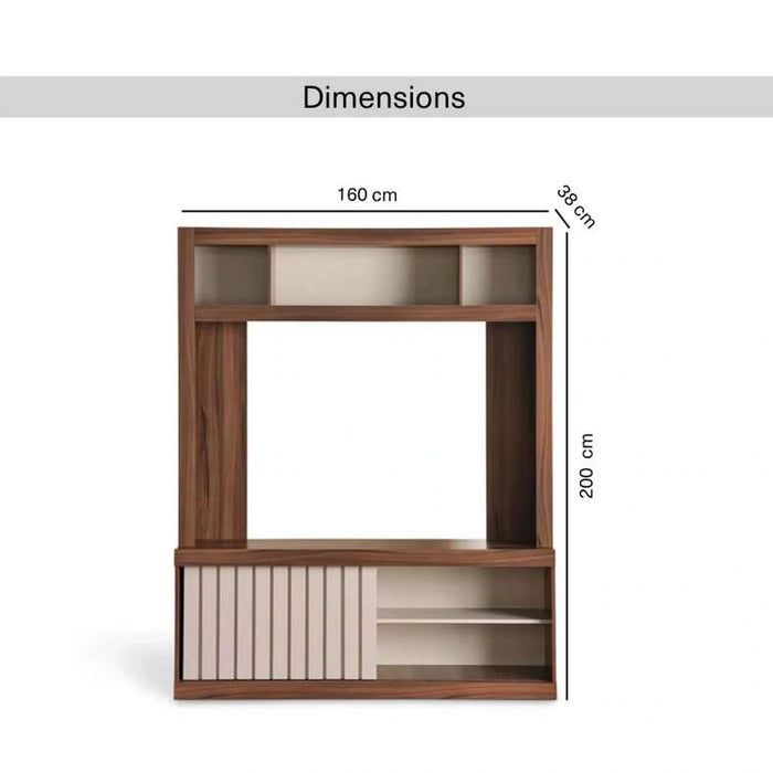 Cinne Entertainment Unit Upto 60 Inches - Walnut Off White