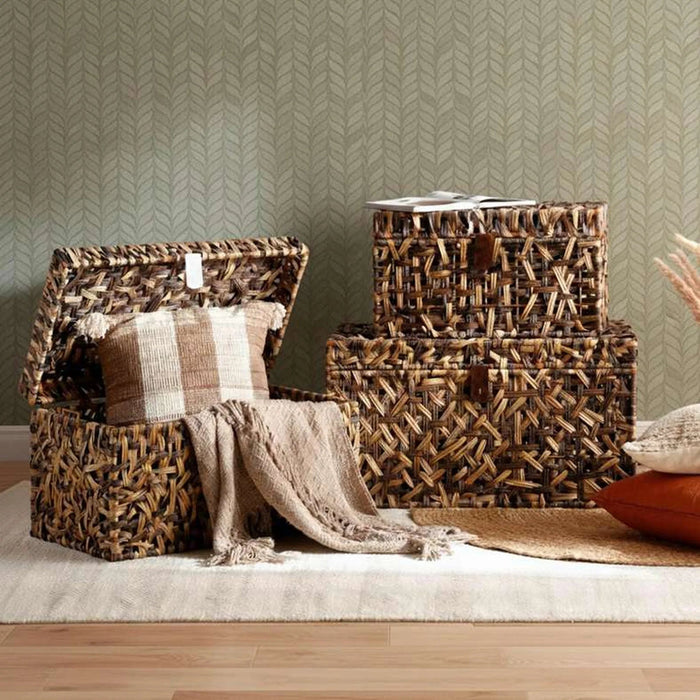 Cinta  Metal And Plastic Rattan Trunk 79X48X43Cm - Brown Pan Home