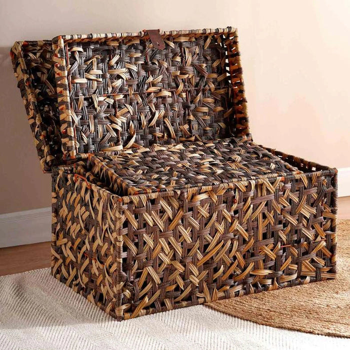 Cinta  Metal And Plastic Rattan Trunk 79X48X43Cm - Brown Pan Home