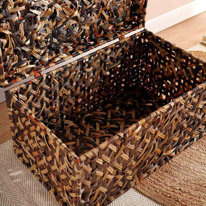 Cinta  Metal And Plastic Rattan Trunk 79X48X43Cm - Brown Pan Home