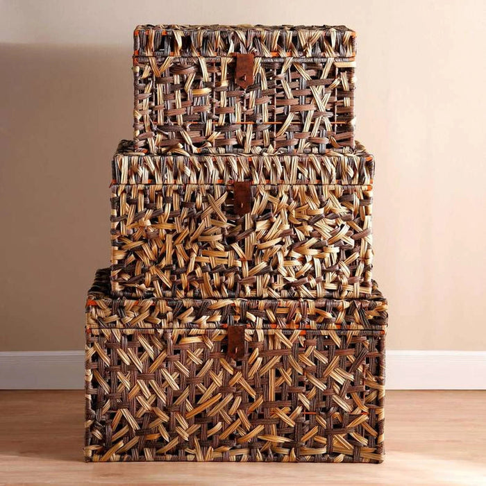 Cinta  Metal And Plastic Rattan Trunk 79X48X43Cm - Brown Pan Home