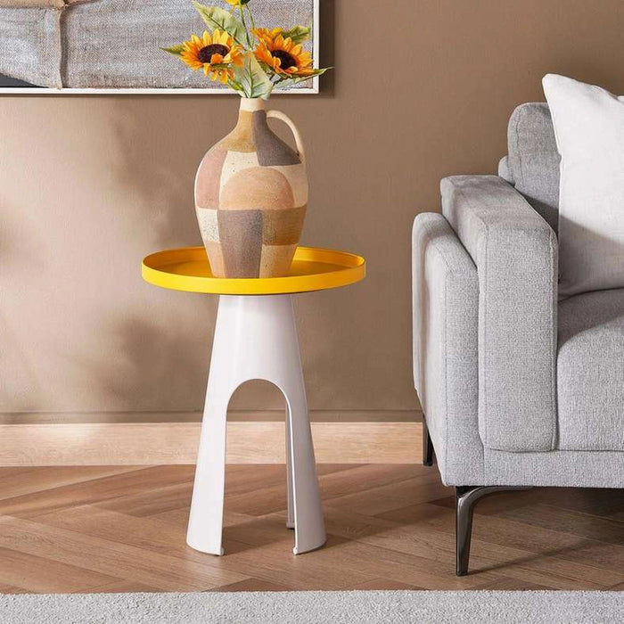 Clancy End Table Metal Large Pan Home