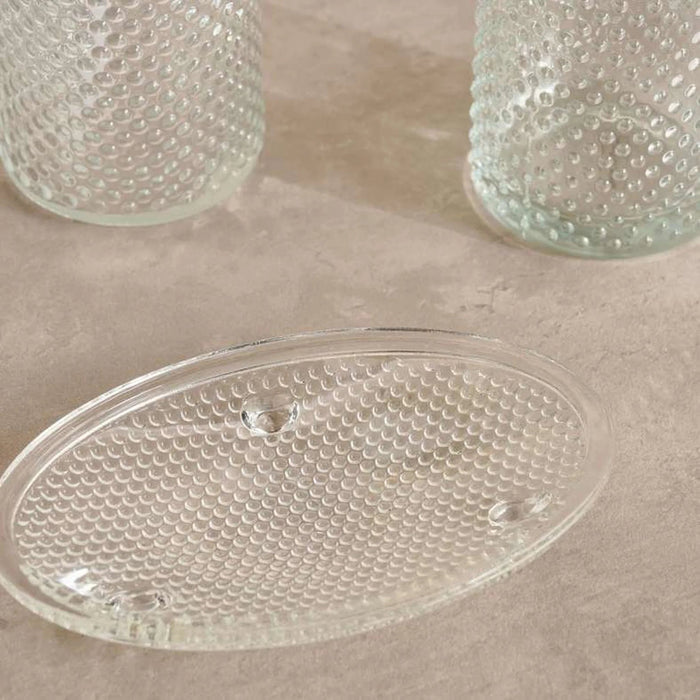 Clara 3-Piece Glass Bath Accessory Set -Clear Pan Home
