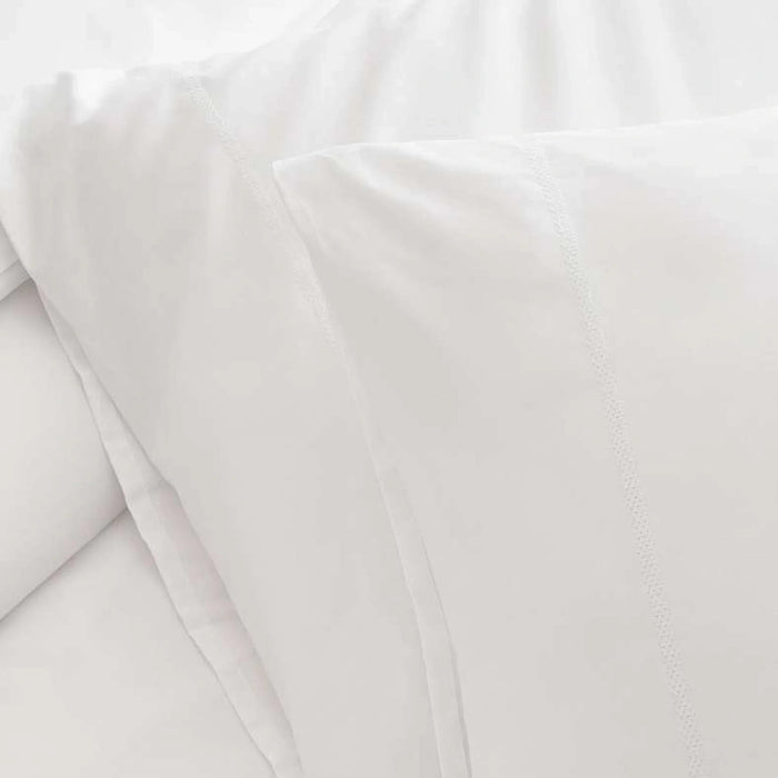 Classic Egyptian 3-Piece 400Tc Super King Duvet Cover Set 260X220Cm - White Pan Home