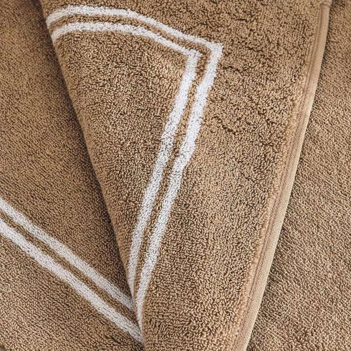 Classic Frame Reversible 650 Gsm Bath Sheet 90X150 Cm-Taupe